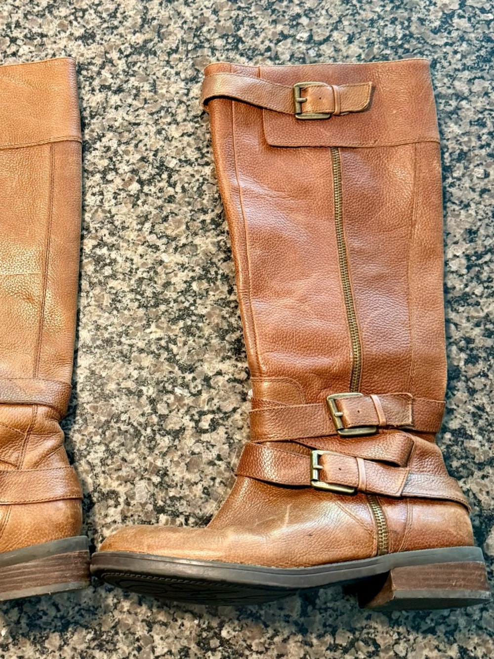 Enzo Angiolini Women's 'Saylem' Leather Riding Boots - Light Brown - Size 8 1/2